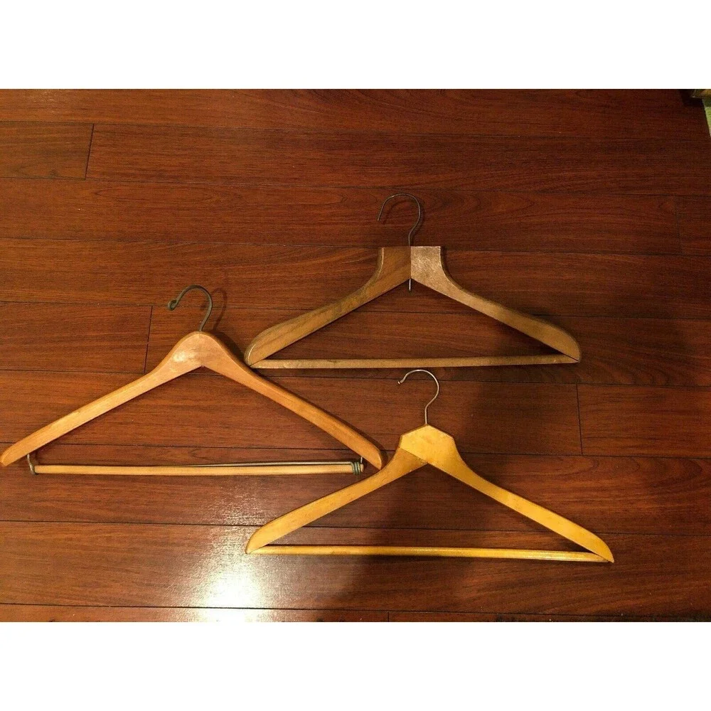 Wooden Hangers Coat Pant Jacket Suit QTY 3 - Vintage!